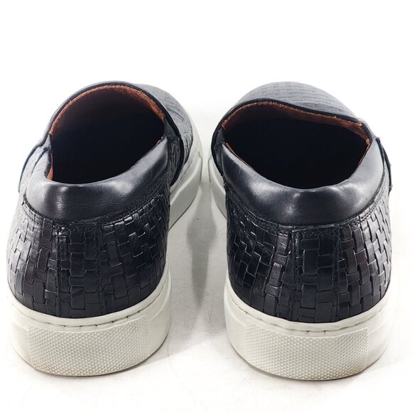 AQUATALIA Ashlynn Embossed Calf Woven Leather Slip on Sneakers Black - Picture 5 of 9